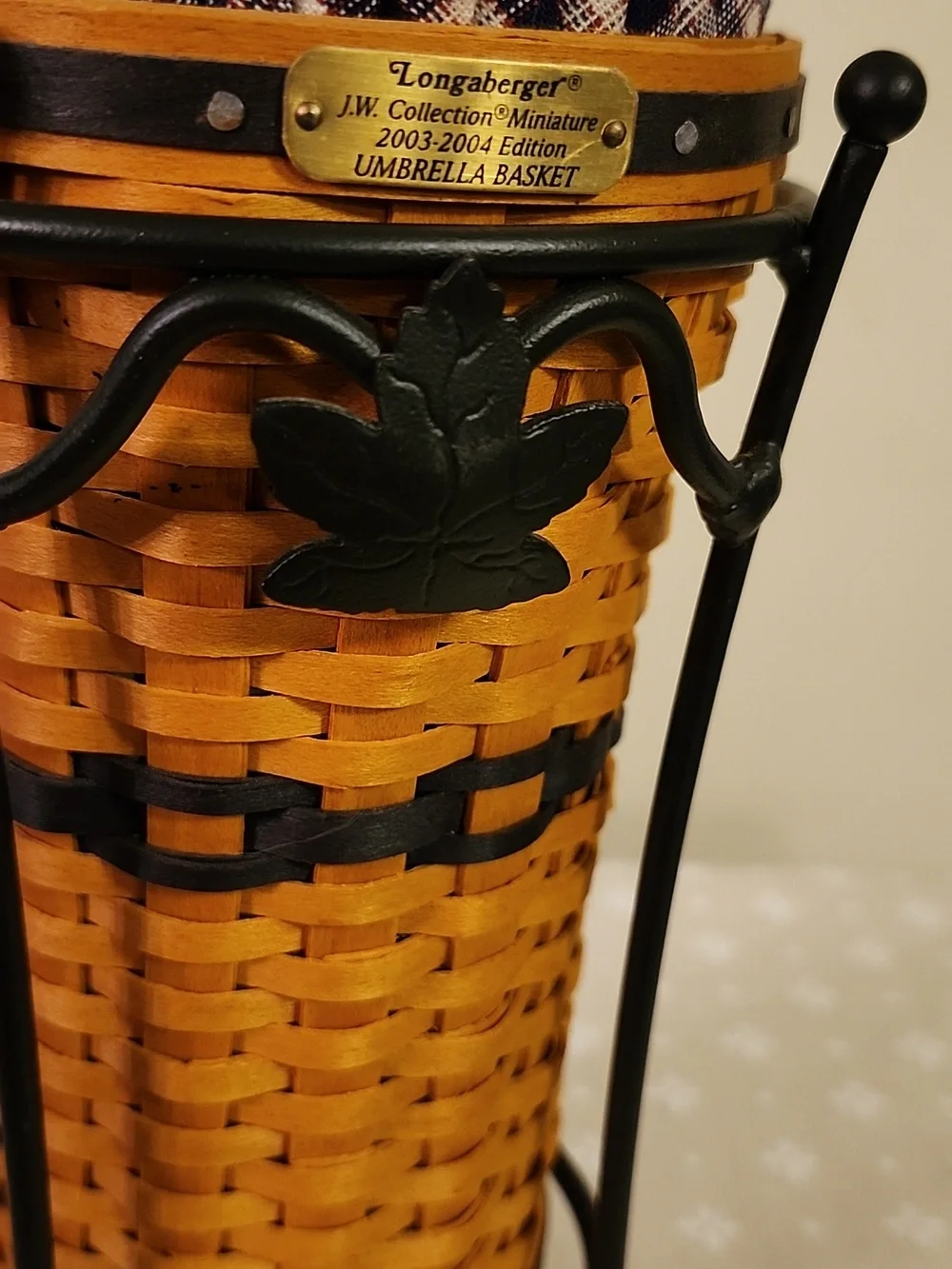 Longaberger Collectors Club JW Miniature Umbrella Basket With Stand